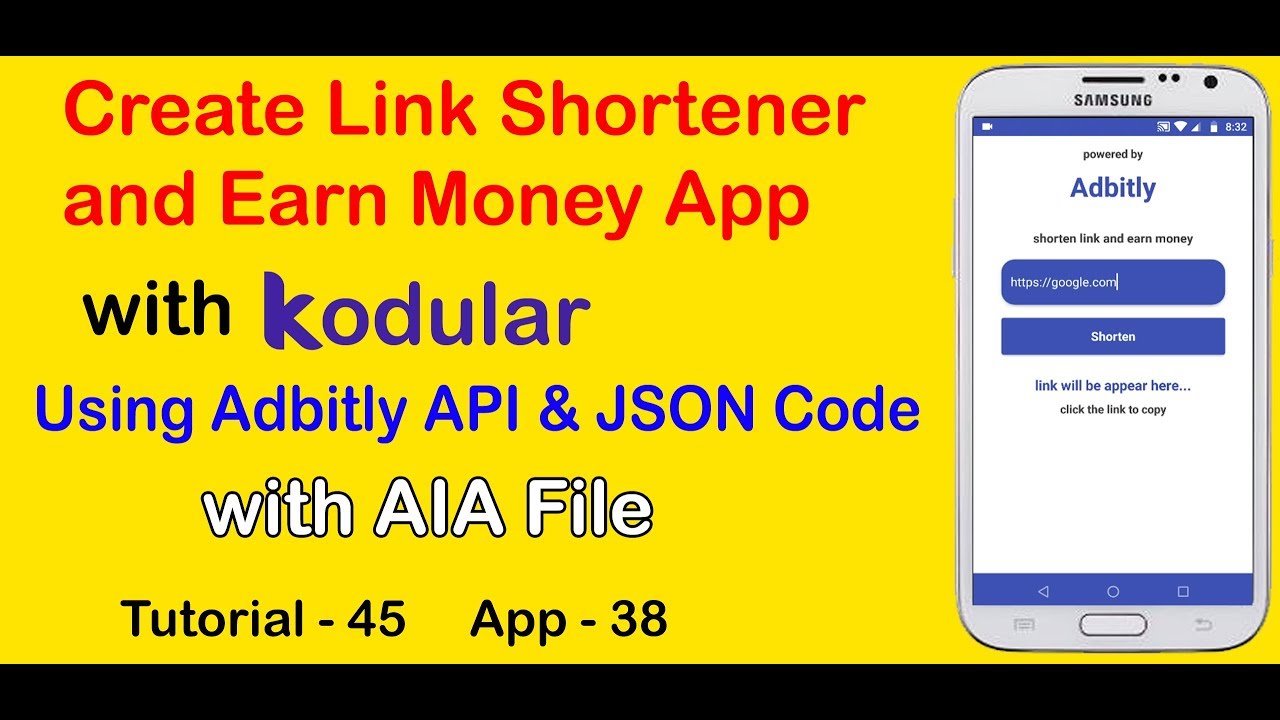 Create Link Shorten and Earn Money App with Adbitly API