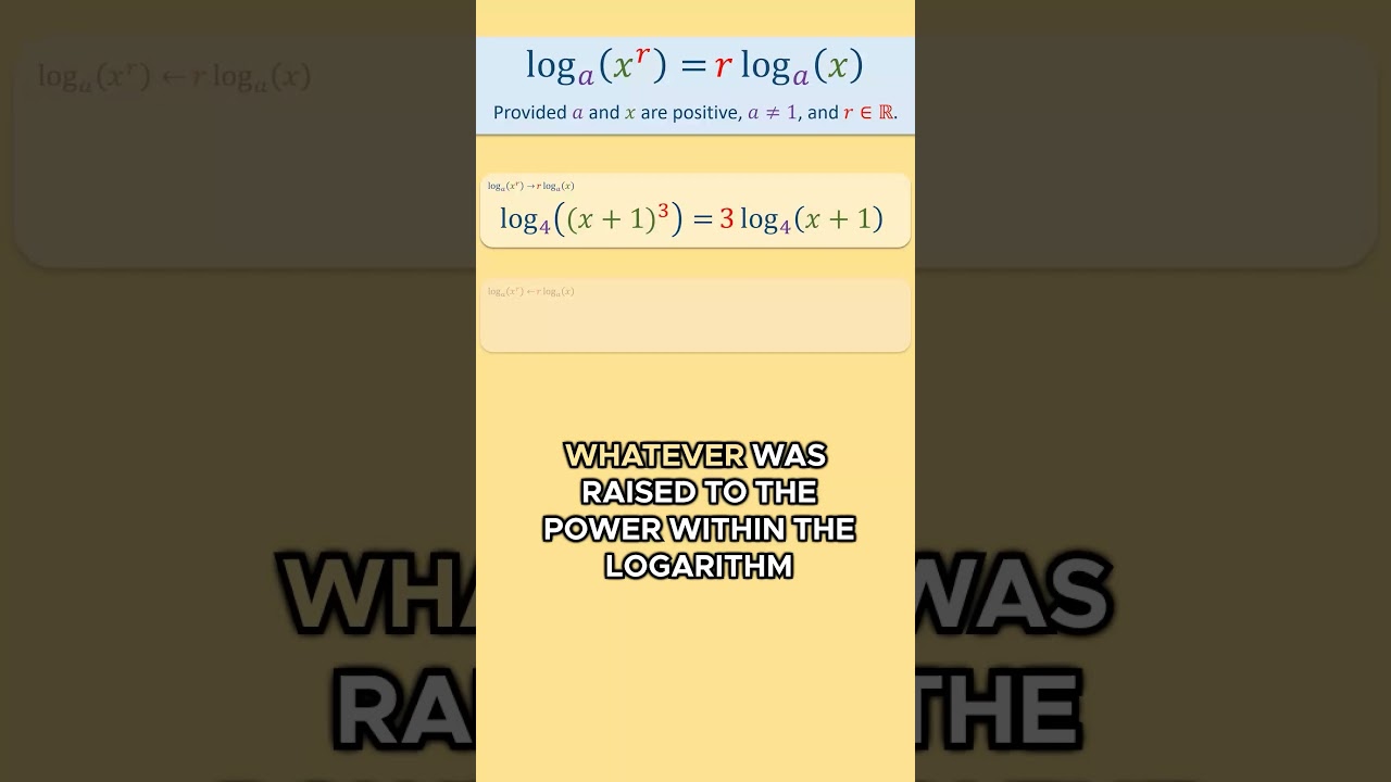 От logₐ(xʳ) &rarr; r&middot;logₐ(x) за 97 секунд!