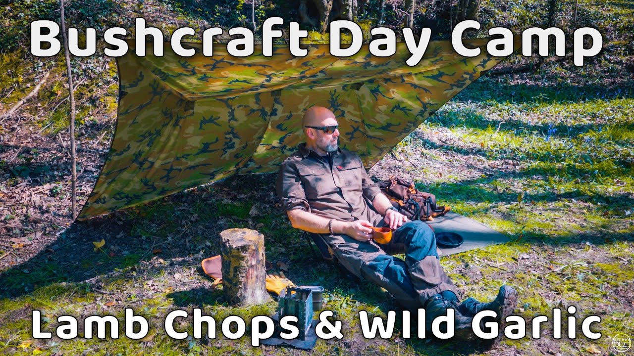 Bushcraft Day Camp | Lamb Chops & Wild Garlic | Helikon Tex Supertarp Small | No Talking | Spring