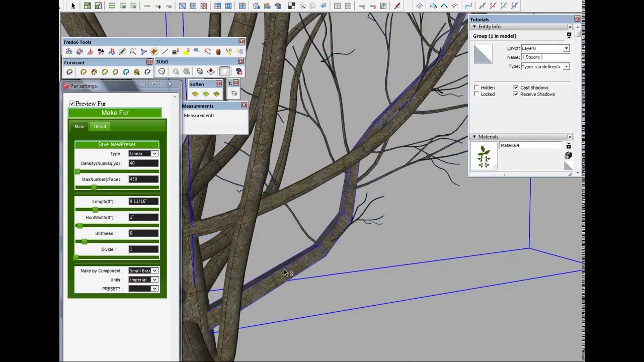 Sketchup - Tree Modeling (Screen Record)