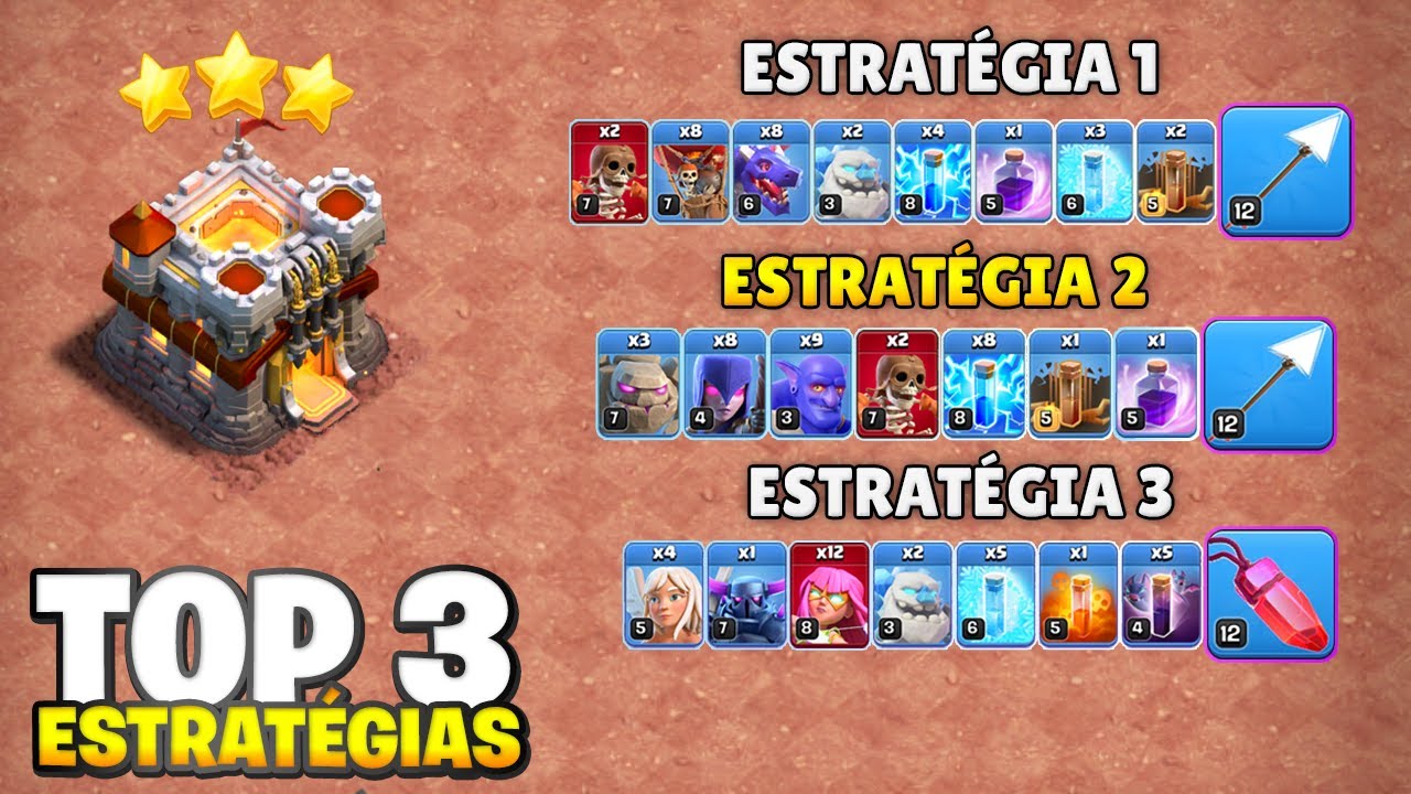 AS 3 MELHORES ESTRATÉGIAS DE ATAQUE GUERRA CV11 PARA 2024 COM HABILIDADES DE HERÓIS CLASH OF CLANS!