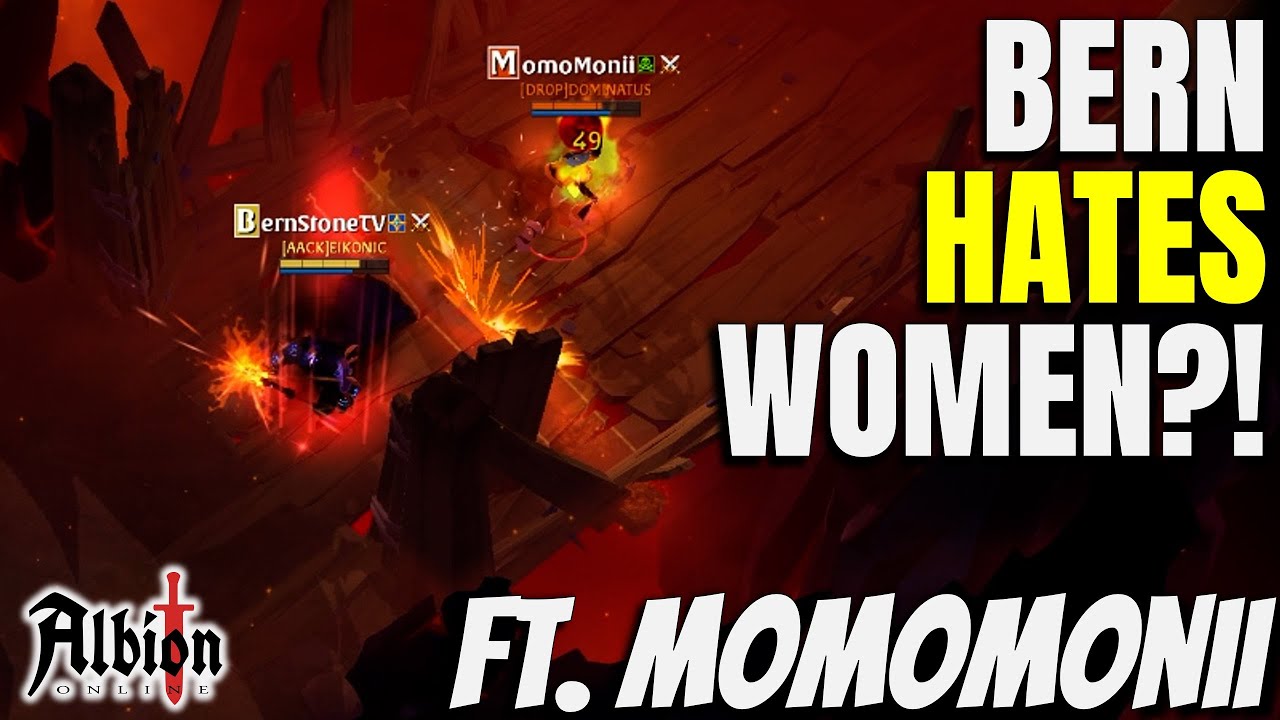 Fire Staff vs Battle Axe | BernStoneTV Hates Women?! ft. MomoMonii | Albion Online Funny Clips