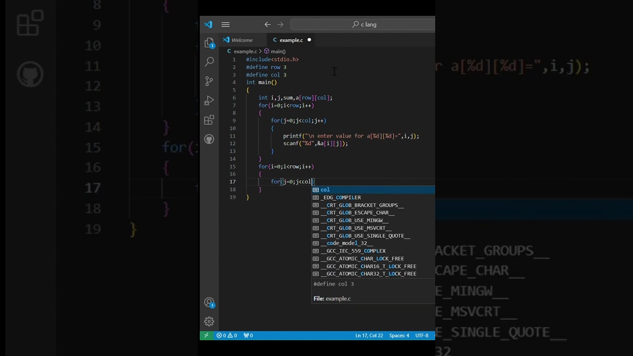 C program to find the sum each columns in a matrix.