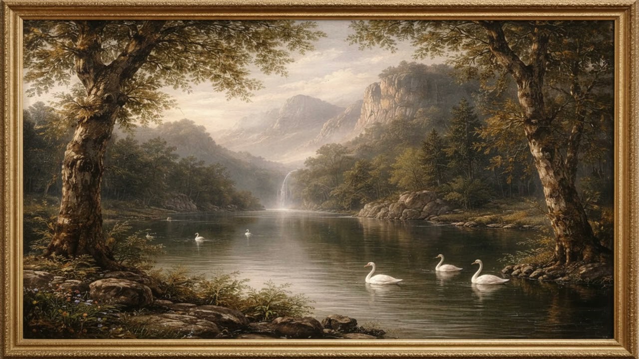 intage Spring Landscape Painting | Elegant Gold Frame Art | 2-Hour TV Screensaver | Relaxing