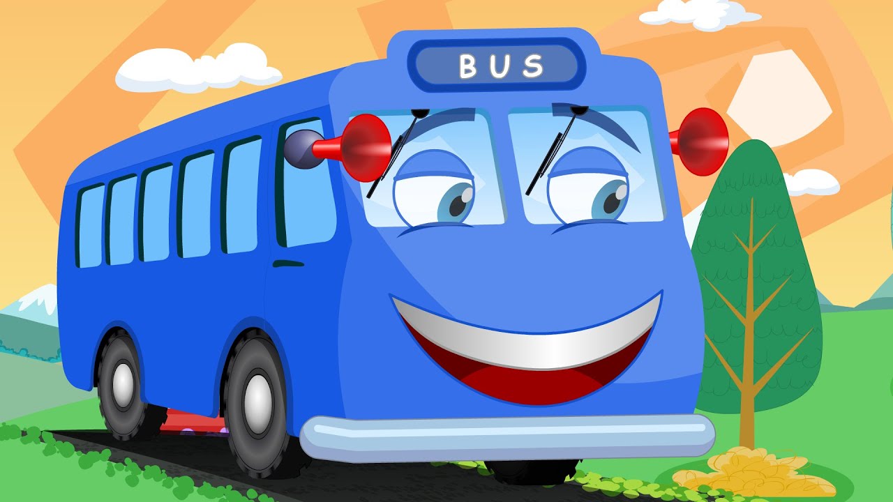 Wheels on the bus goes round and round all through the town | Nursery rhymes for kids and children