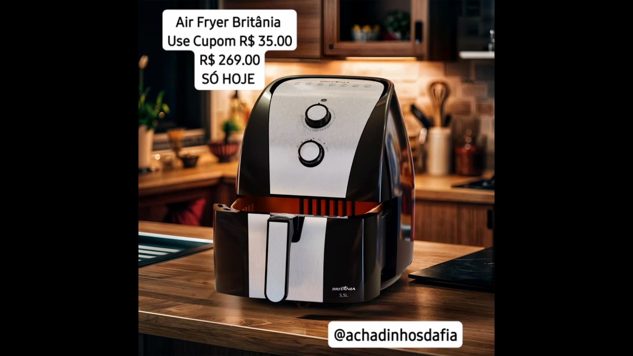 Air Fryer Brit&acirc;nia 5,5L Antiaderente Gold 1500W BFR51  