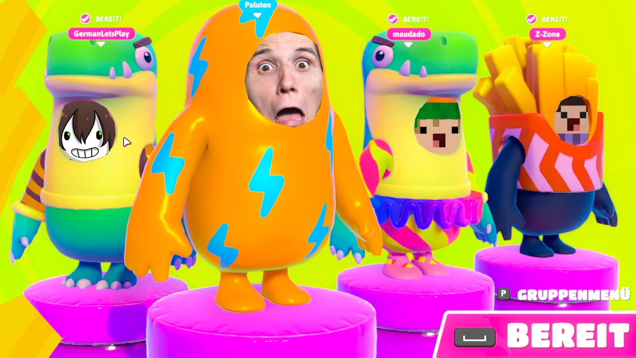 Vier YOUTUBER spielen FALL GUYS