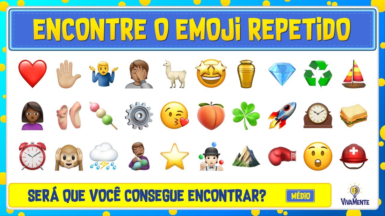 CONSEGUE ENCONTRAR O EMOJI REPETIDO EM 30 SEGUNDOS? 💡 VivaMente