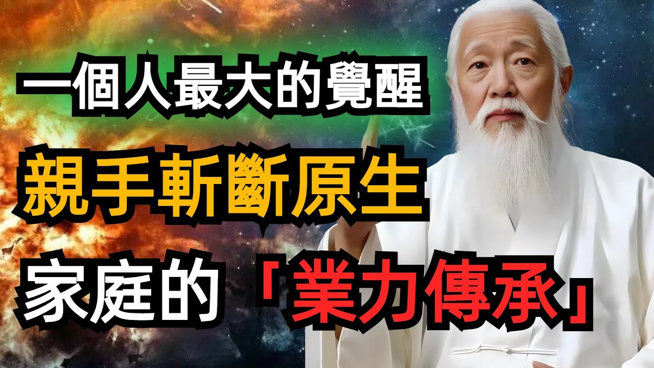 一個人最大的覺醒，就是親手斬斷原生家庭的「業力傳承」，重新養育自己一遍，從原生家庭的魔咒當中徹底走出來。