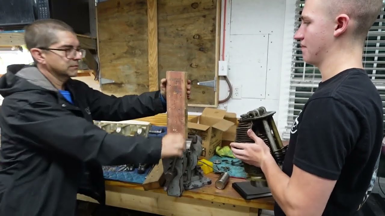 Prepping an aircraft engine to be assembled!
