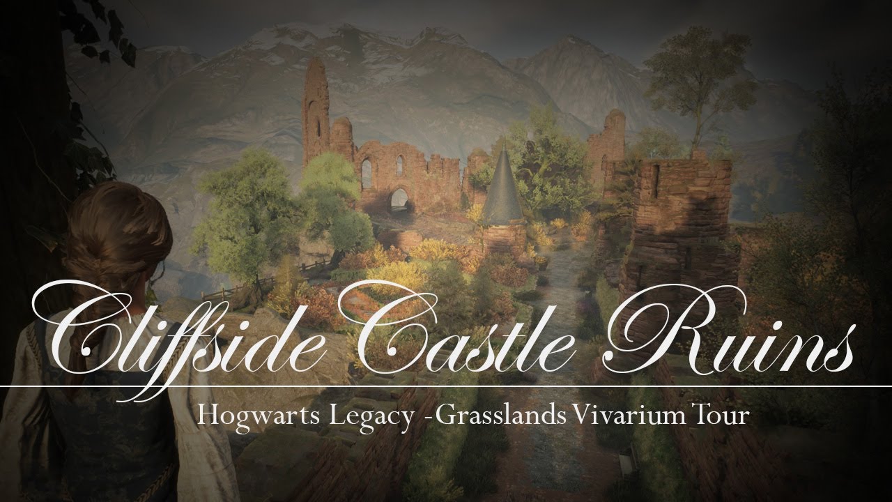 Hogwarts Legacy Grassland Vivarium Design - Cliffside Castle Ruins
