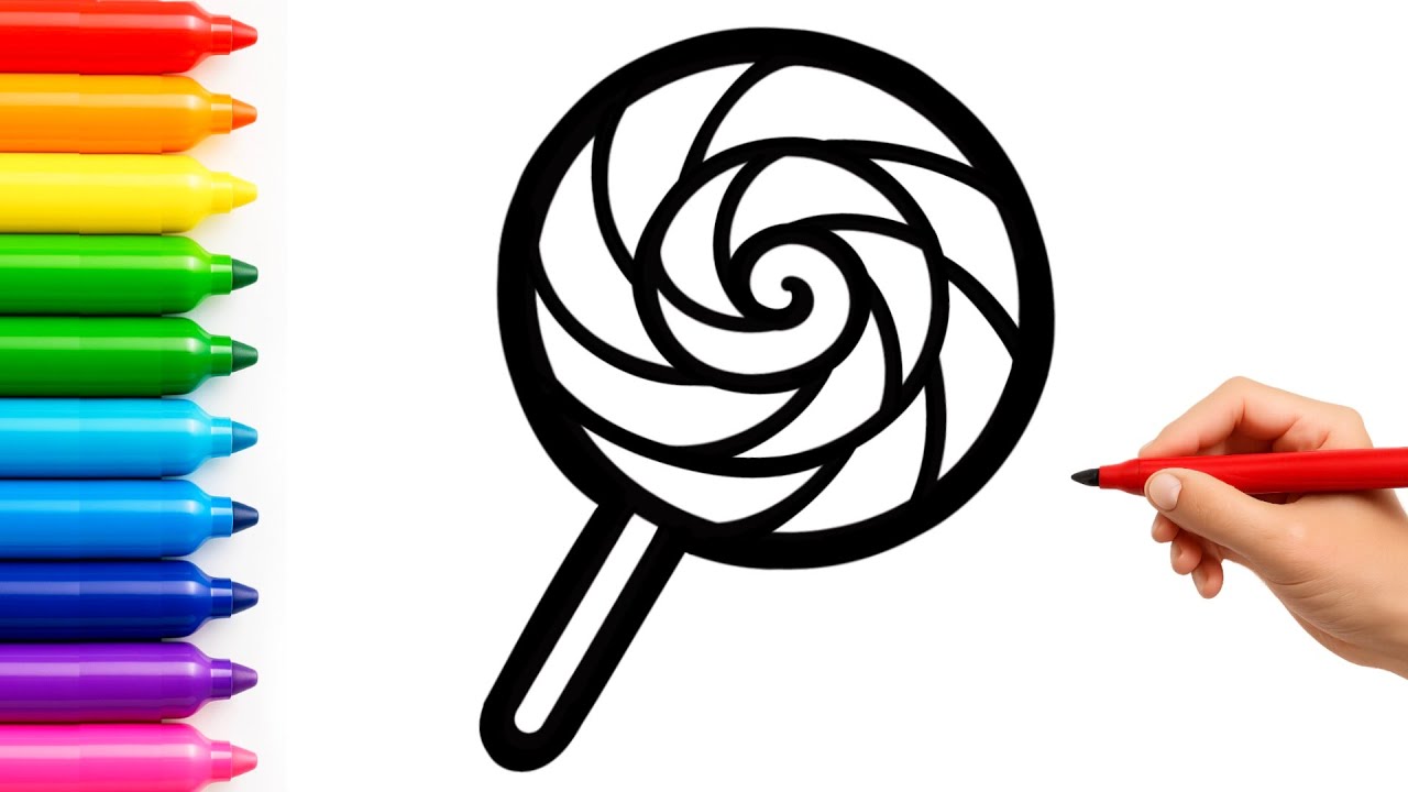 How to Draw a Candy Easy Drawing, Coloring & Painting for Kids, Toddlers