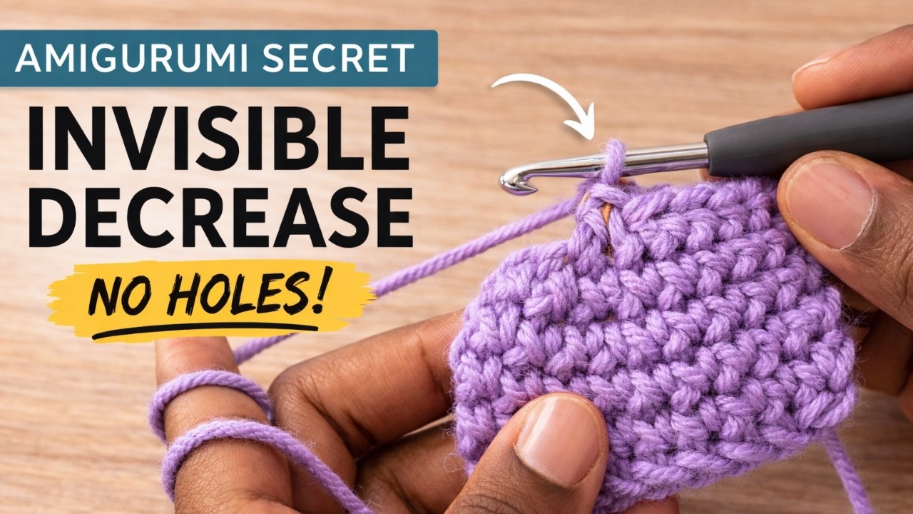 The Easiest INVISIBLE DECREASE (sc2tog) Tutorial for Amigurumi (Step-by-Step)