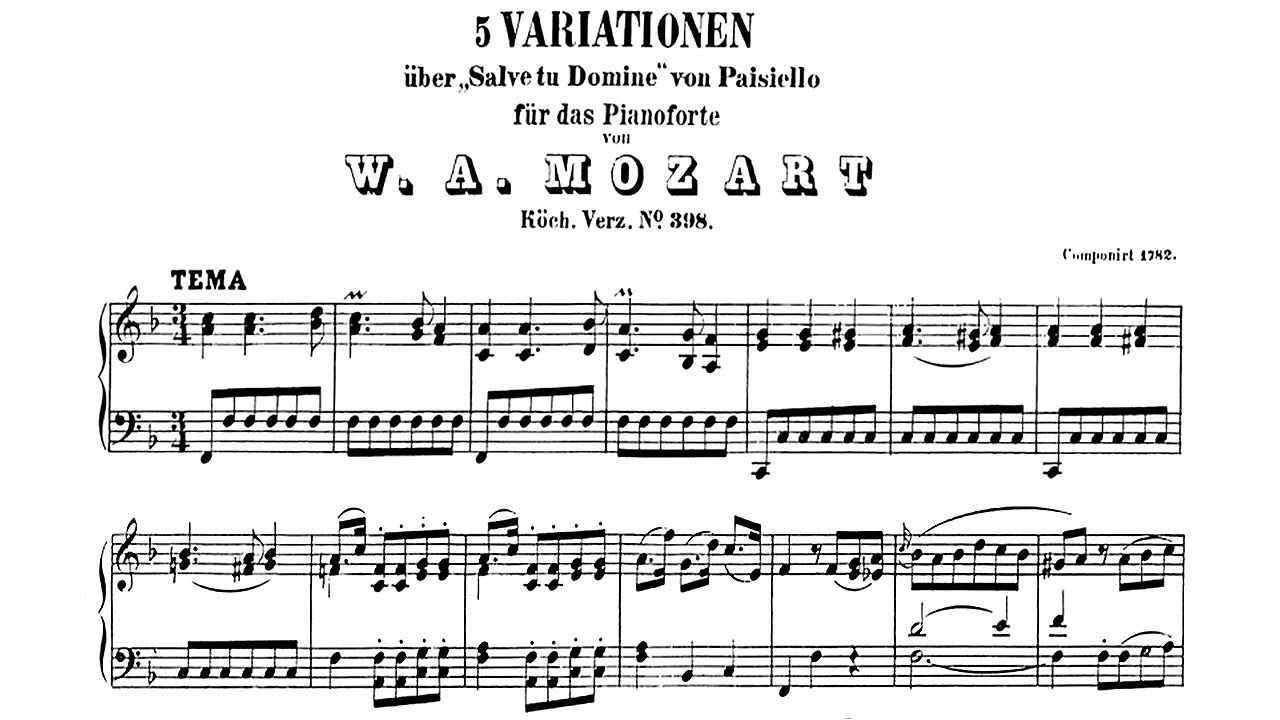 Mozart: 5 Variations on 