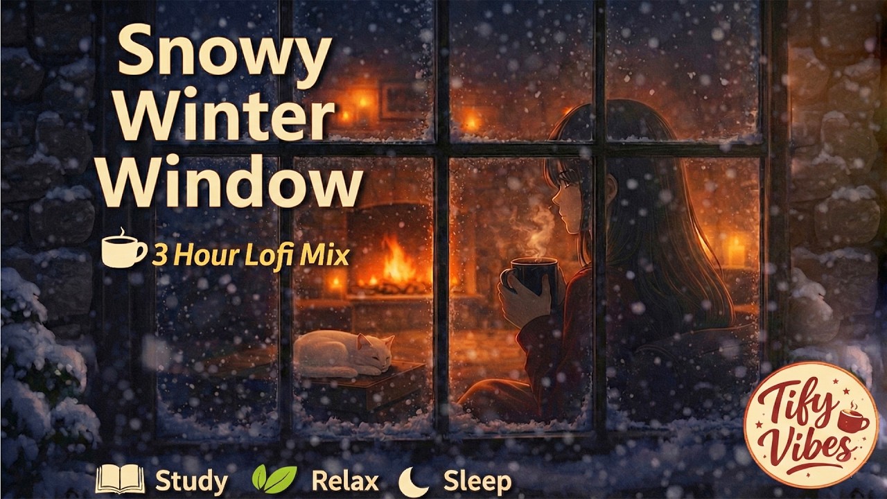Snowy Winter Window — 3 Hour Lofi Mix (Study / Relax / Sleep) | tify vibes