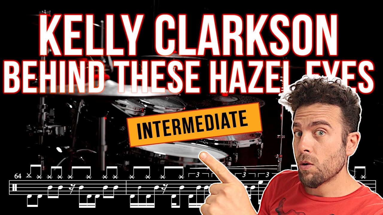 Kelly Clarkson - Behind These Hazel Eyes - Drum cover (with scrolling drum score)