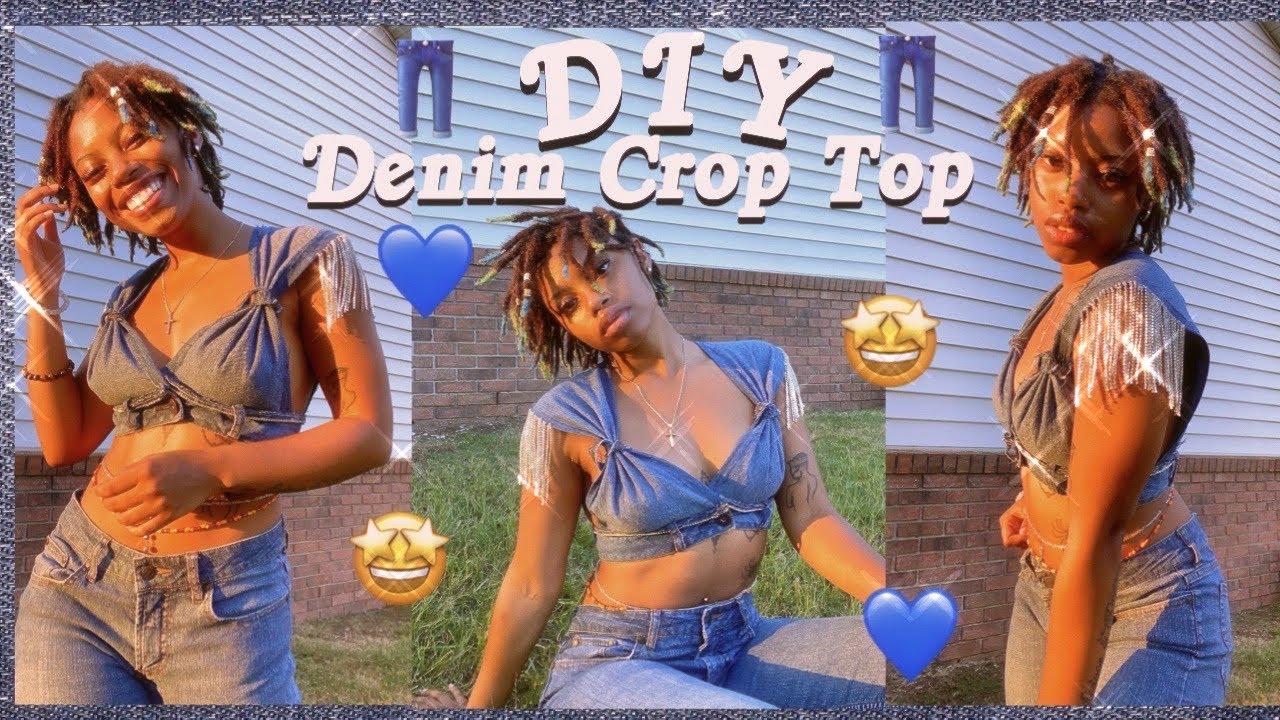 DIY Denim Crop Top🤩  // Sew BDU