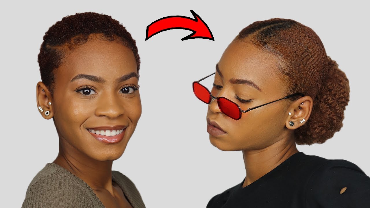 SLICK LOW BUN ON SUPER SHORT NATURAL HAIR