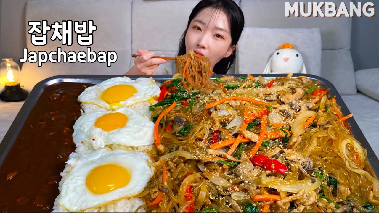 🥧잡채밥에 짜장은 선택 아닌 필수!! 직접 만든 잡채밥 먹방 계란은 무조건이지!! Japchaebap Mukbang Eating show Real Mukbang