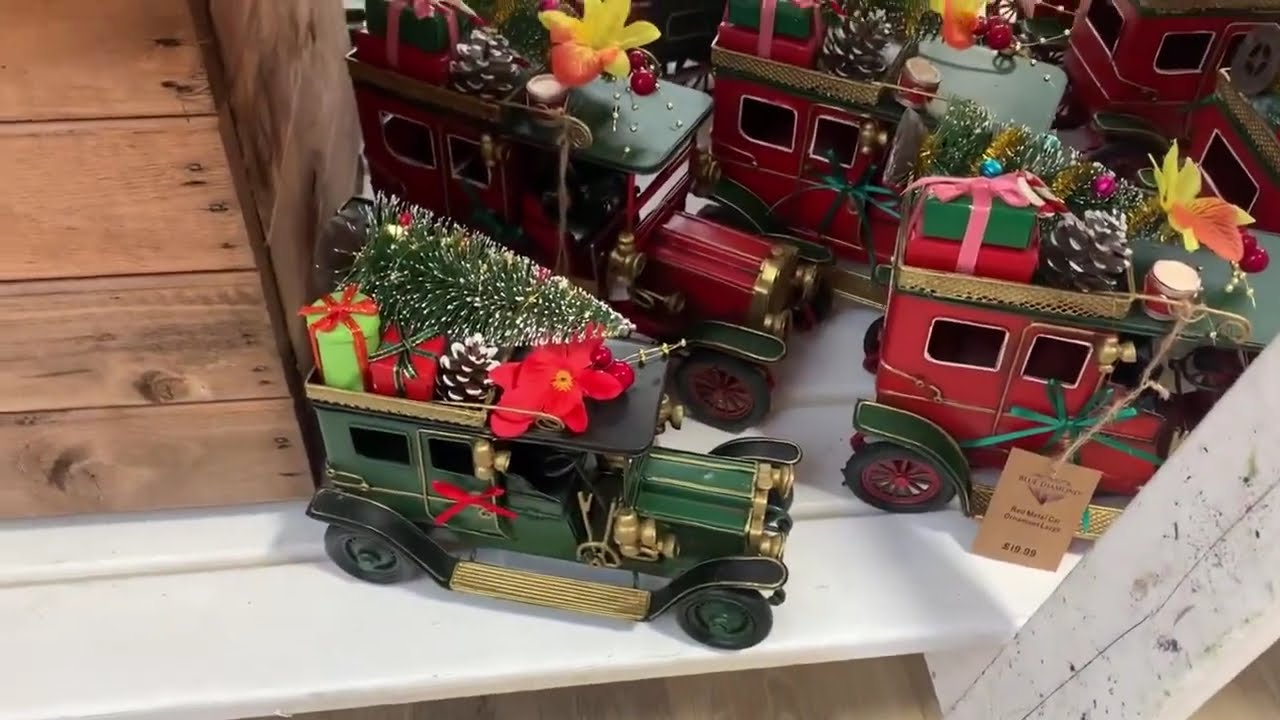 Christmas Tour: Blue Garden Cottage Visits Blue Diamond Garden Centre Christmas For Inspiration. Pt1