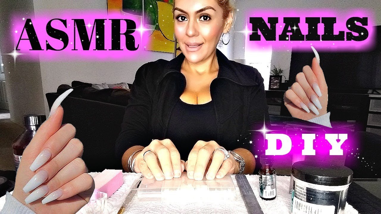 ASMR (Doing My Nails) Relaxing Whisper Chewing Gum
