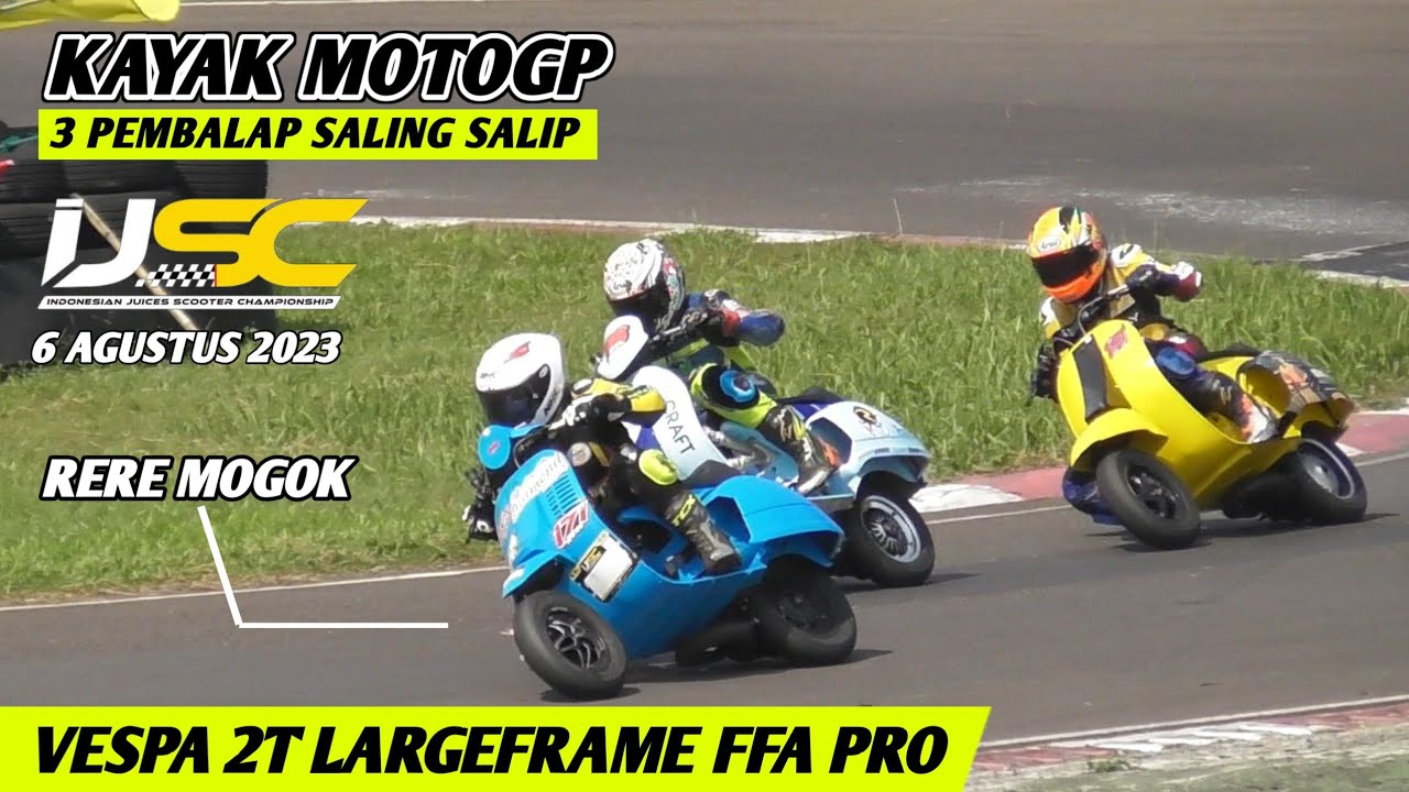DUEL 3 PEMBALAP RERE, AZIZ, REVIN Saling SALIP❗️Vespa Balap IJSC Sentul 6 Agustus 2023