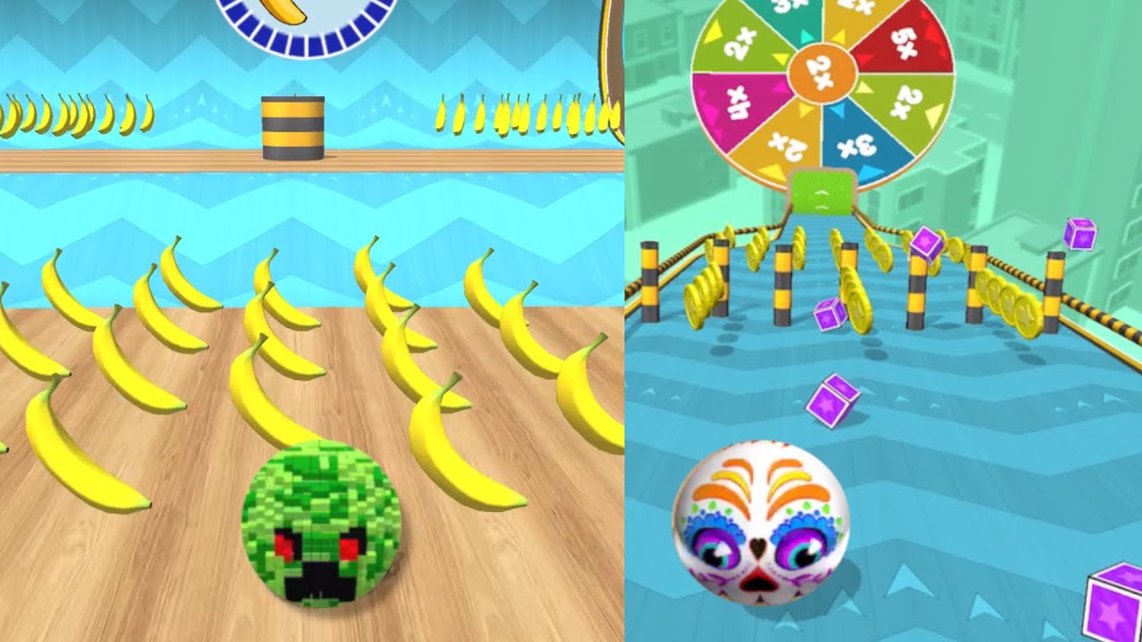 Going Balls | Super Bonus Level Vs Banana Frenzy - Satisfying Crazy Mobile Games