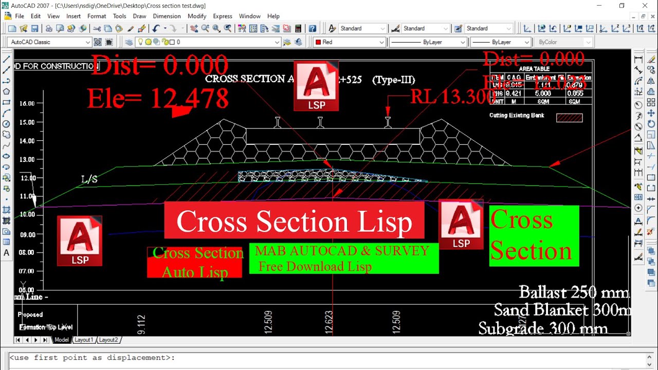 Top 13 Lisp Commands Use in AutoCAD. |Cross Section| |Dimension| |Auto lisp,lispauto,autolisp