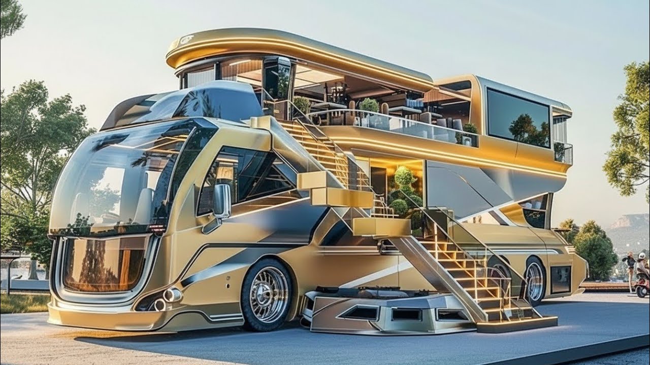 Golden Palace on Wheels 👑✨ | World’s Most Luxurious Future Motorhome 2025 🚐