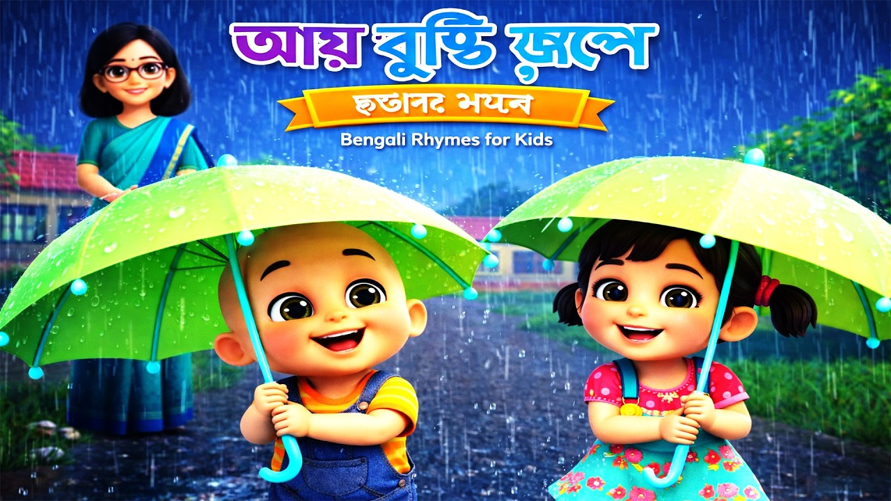 Aye bristi jhepe | আয় বৃষ্টি ছেপে || 8 Bangla Rhymes for Kids | Bengali Nursery Rhyme#AIViralDoctor