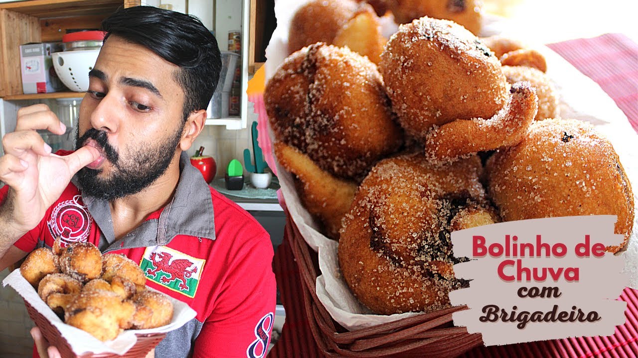 Bolinho de Chuva Recheado com Brigadeiro - Receitas da Saúde Mental