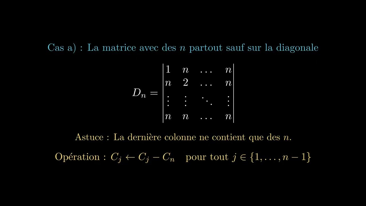 Calcul de 7 déterminants