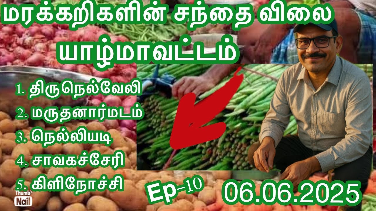 🥕யாழ்மாவட்ட மரக்கறிகளின் சந்தை விலை#Jaffna Vegetables Marcket Prices 06.06.2025 Episodes -10