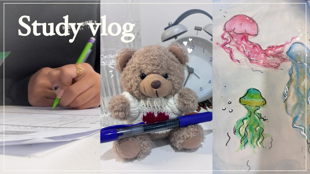 High School Study Vlog| Timelapse, School Projects, and Drawing 💗