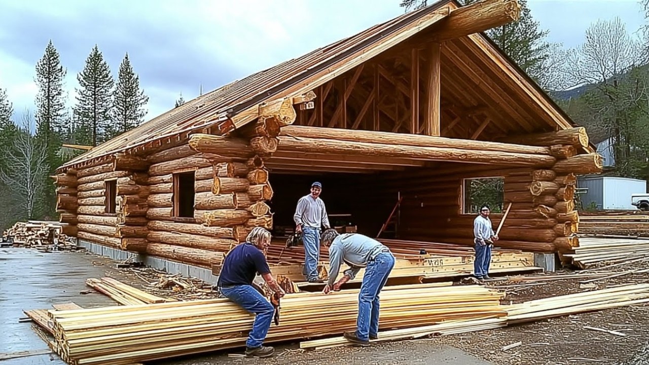 Man Builds a Wooden House Using Traditional Tools! | From start to finish by @Kampkolik