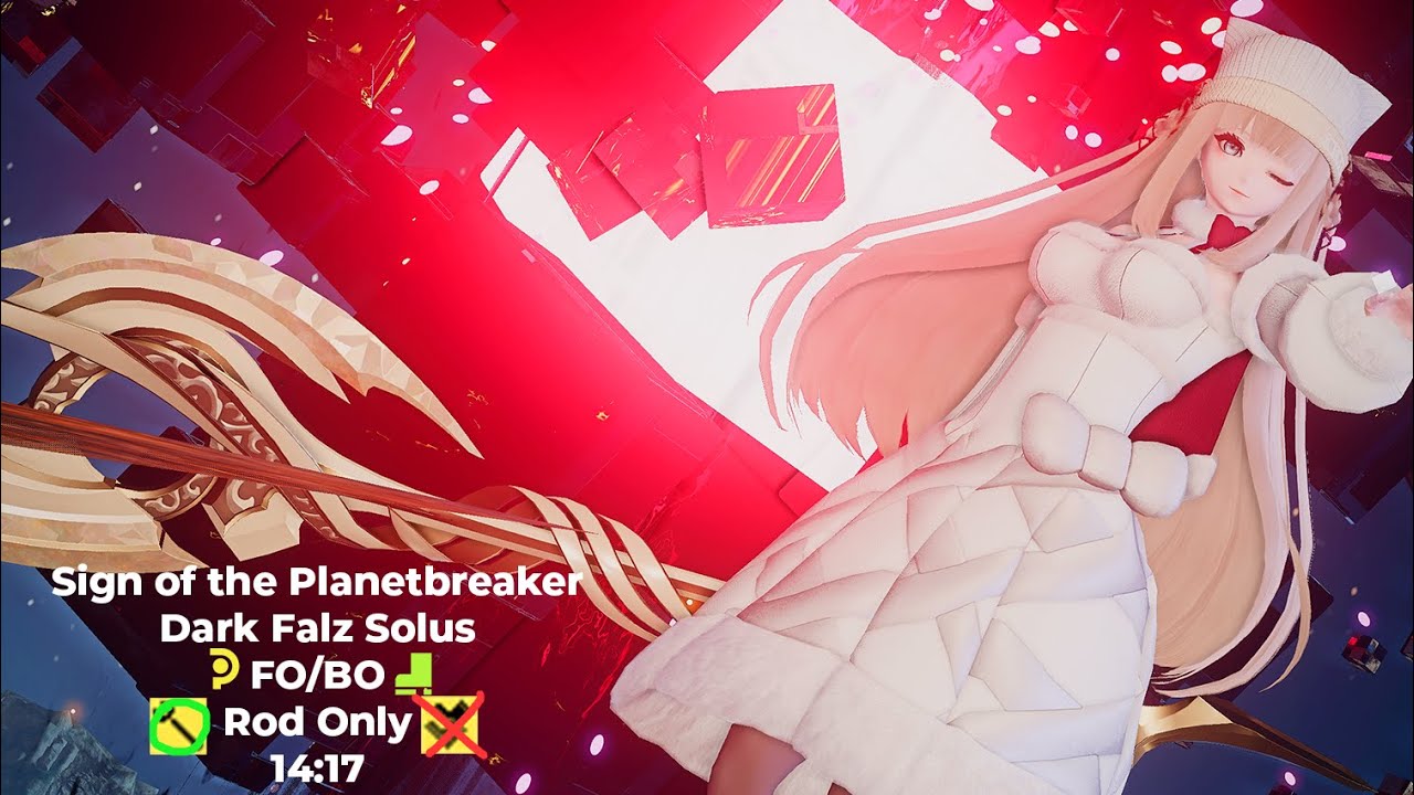 【PSO2: NGS】Sign of the Planetbreaker: Dark Falz Solus Solo Rod Only FO/BO 