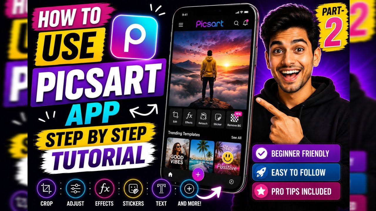 How to use Picsart App Step by Step Tutorial PART-2