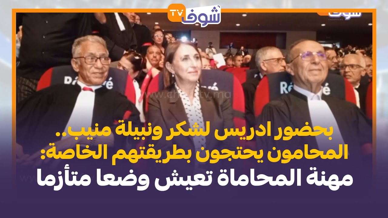 بحضور ادريس لشكر ونبيلة منيب.. المحامون يحتجون بطريقتهم الخاصة:مهنة المحاماة تعيش وضعا متأزما