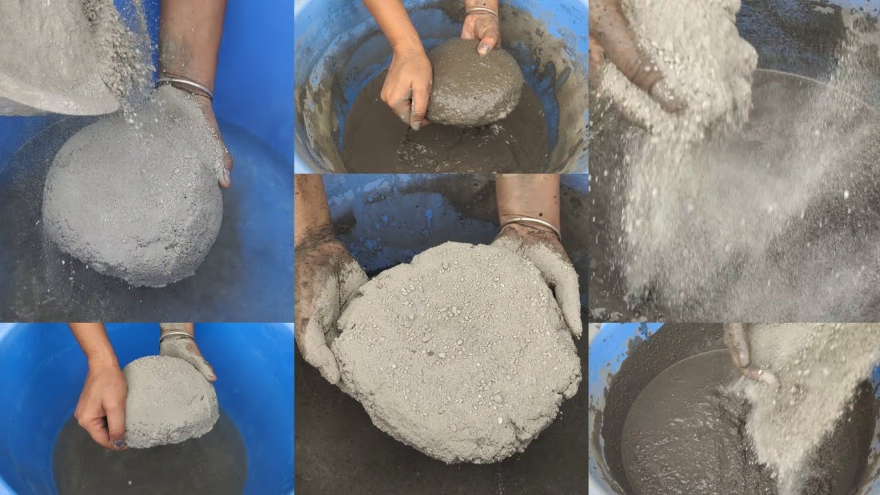 Gritty cement pouring on shapes ||charcoalashes+sand cement water 💦 crumbling