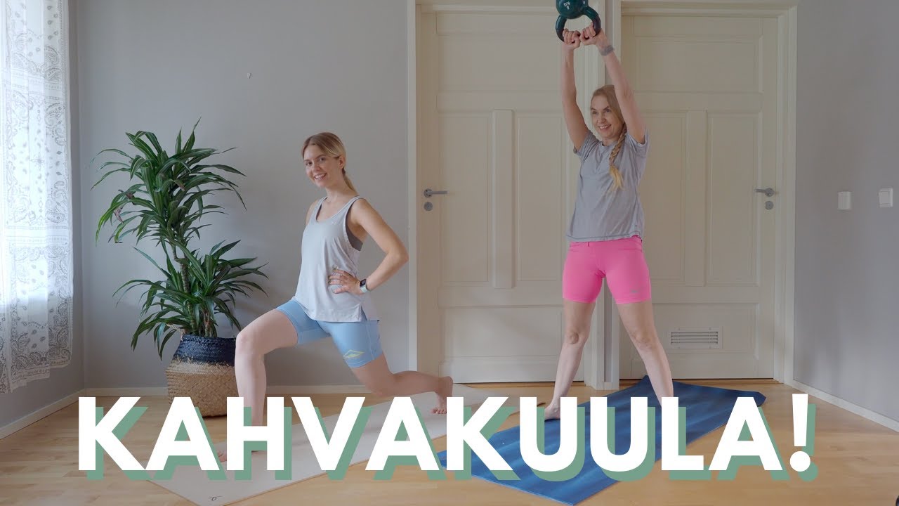 Vaihteleva ja tehokas kokovartalotreeni kahvakuulalla tai ilman! 20 min kotitreeni |