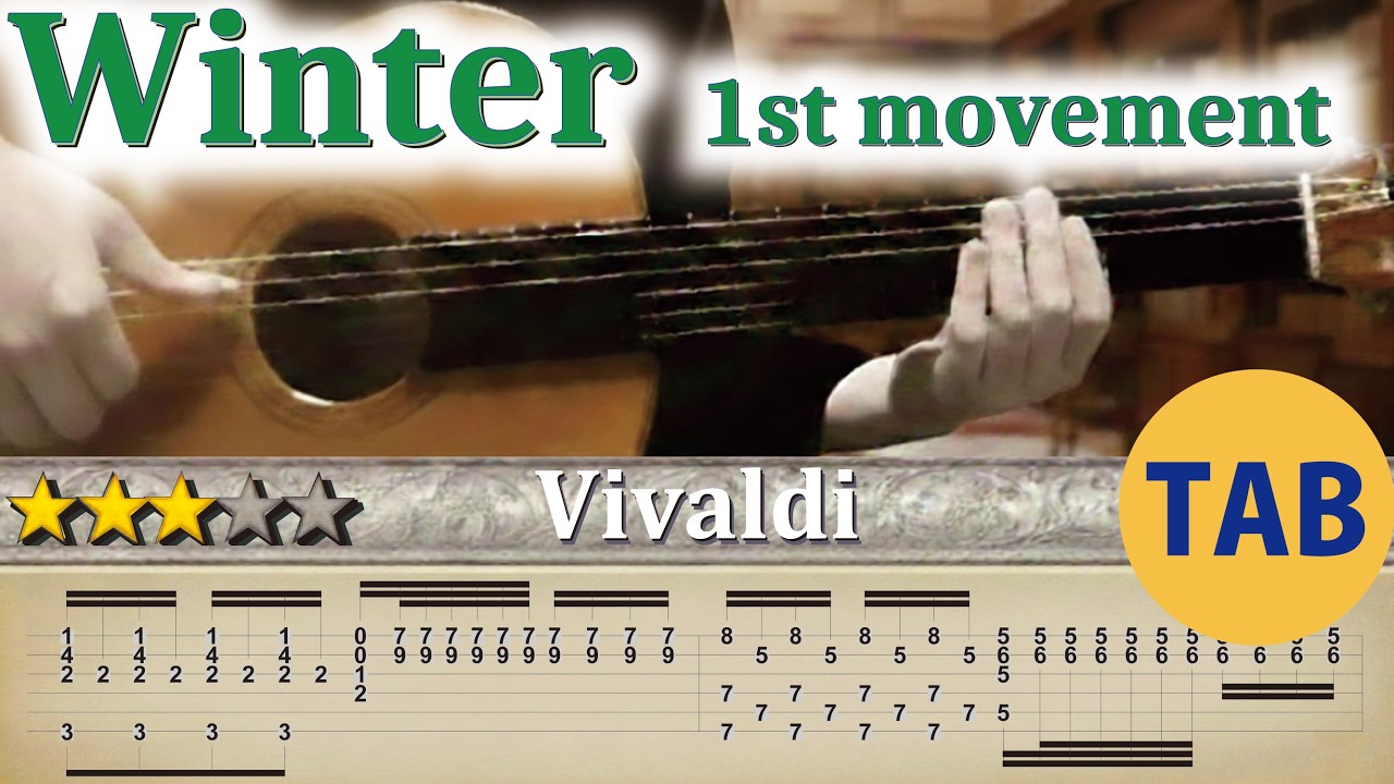 Winter (Vivaldi) [Four Seasons] Fingerstyle Guitar【Score & TAB】