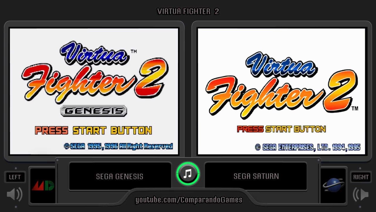 Dual Longplay [37] Virtua Fighter 2 (Sega Genesis vs Sega Saturn) Side by Side Comparison