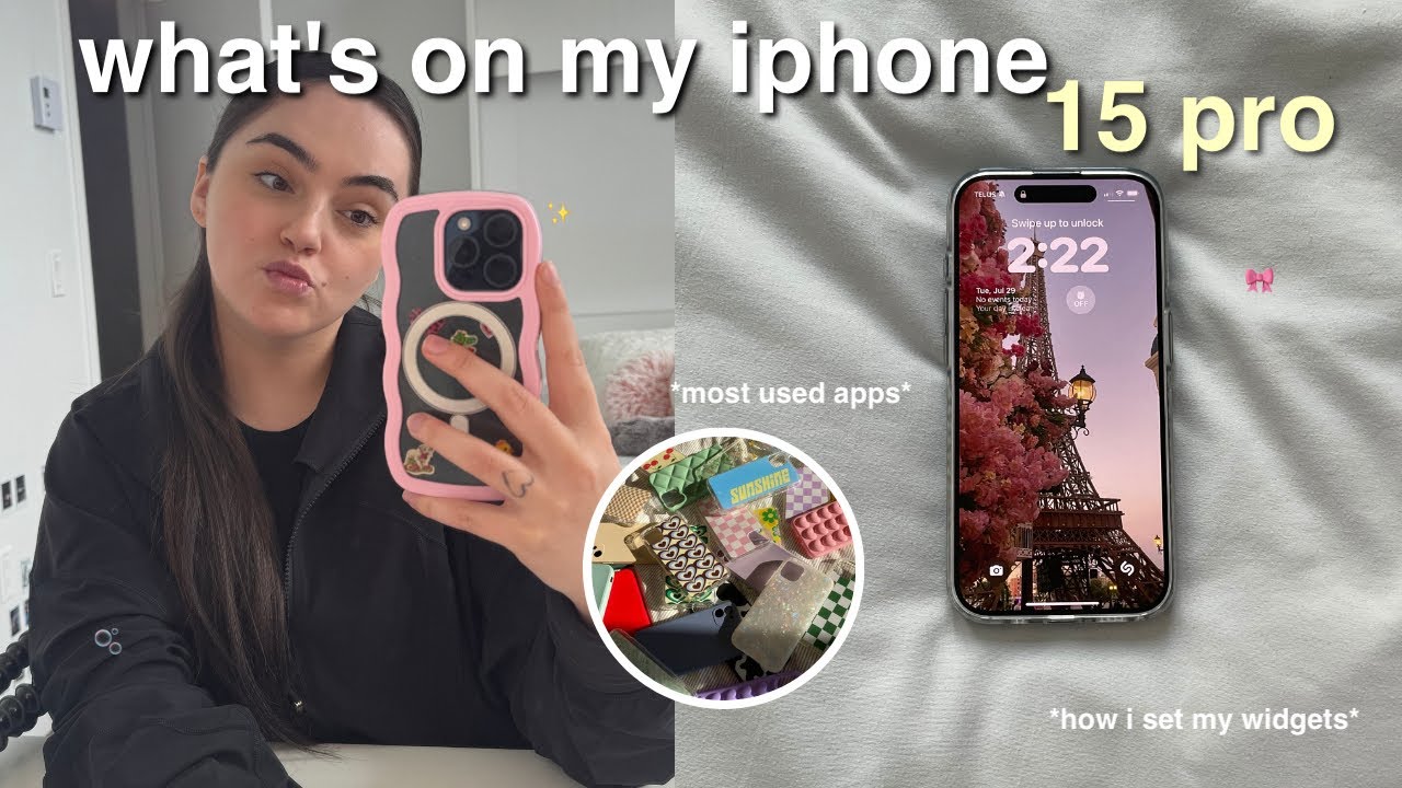 what's on my iPhone 15 pro 🎧 most used apps, how to make aesthetic widgets & favorite cases