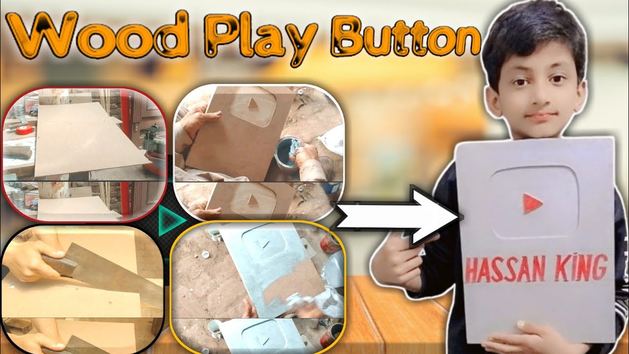 How To Make Wooden Silve play button At Home ||🤓|| Wooden Play Button