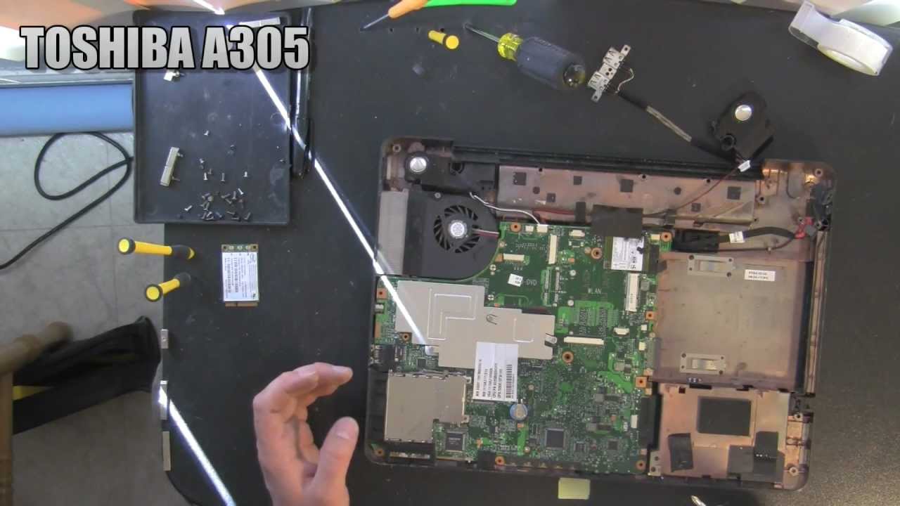 TOSHIBA A305 laptop take apart video, disassemble disassembly