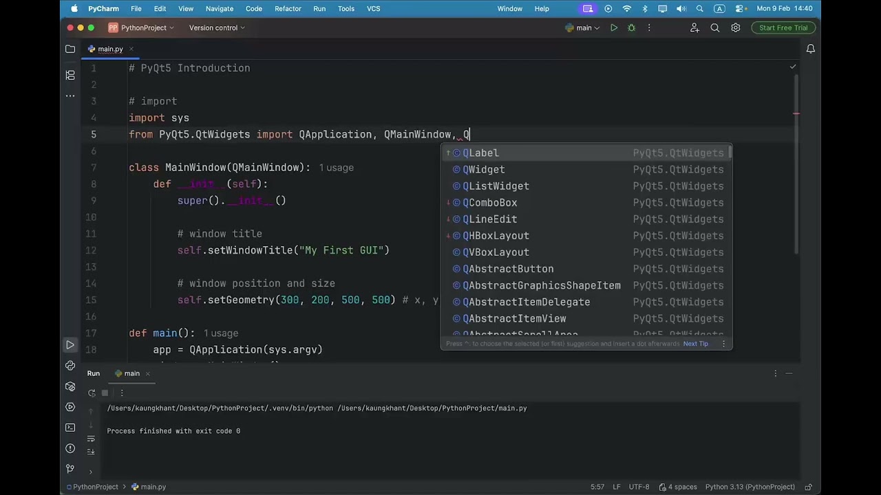 PyQt5 Introduction