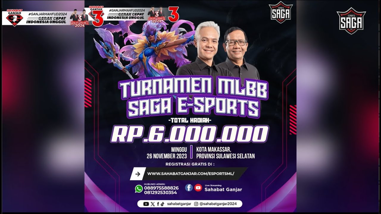SEGERA DAFTARKAN TIM KALIAN DI TURNAMEN MLBB SAGA ESPORTS KOTA MAKASSAR