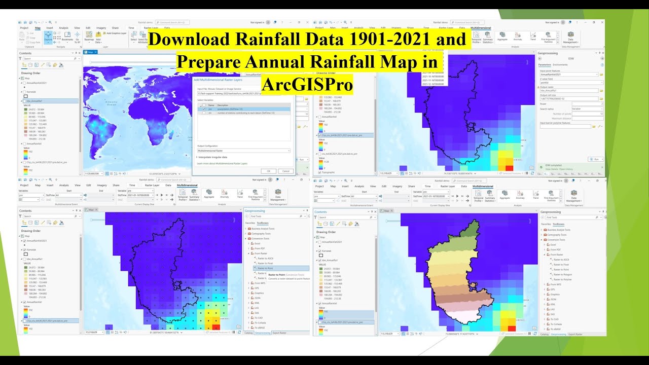 Download Rainfall Data 1901 2021 and Prepare Annual Rainfall Map in ArcGISPro