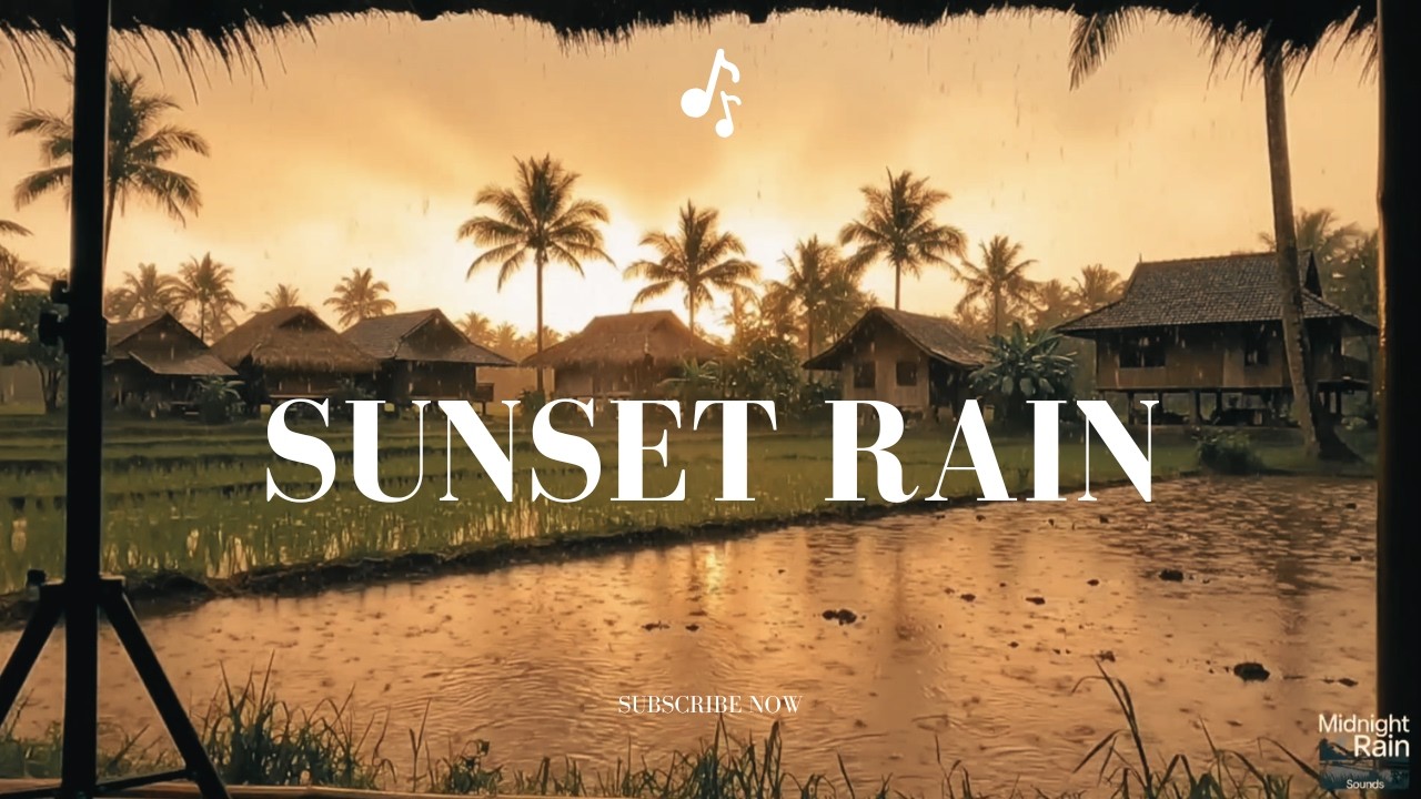 Rainy Village Sunset 🌧️ Peaceful Countryside Ambience for Sleep & Relaxation