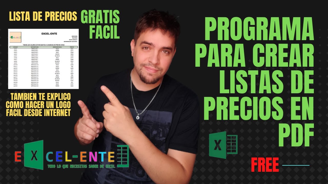 CREAR LISTA DE PRECIOS EN PDF - PROGRAMA GRATIS - FACIL (Sin saber usar excel)